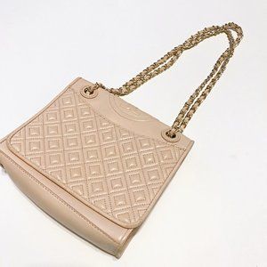 Tory Burch quilted Fleming bag in blush